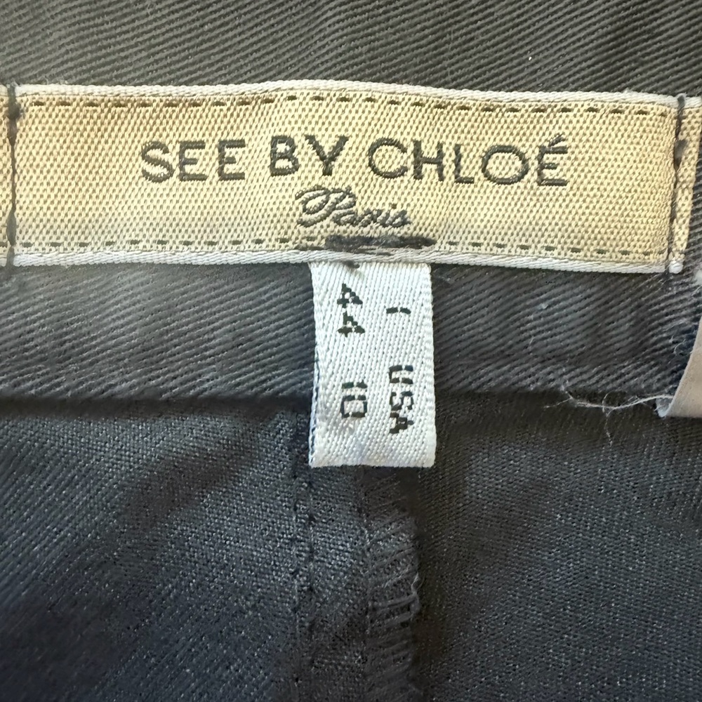 See By Chloé Black Men's Cargo Pants with Side Buckle Straps